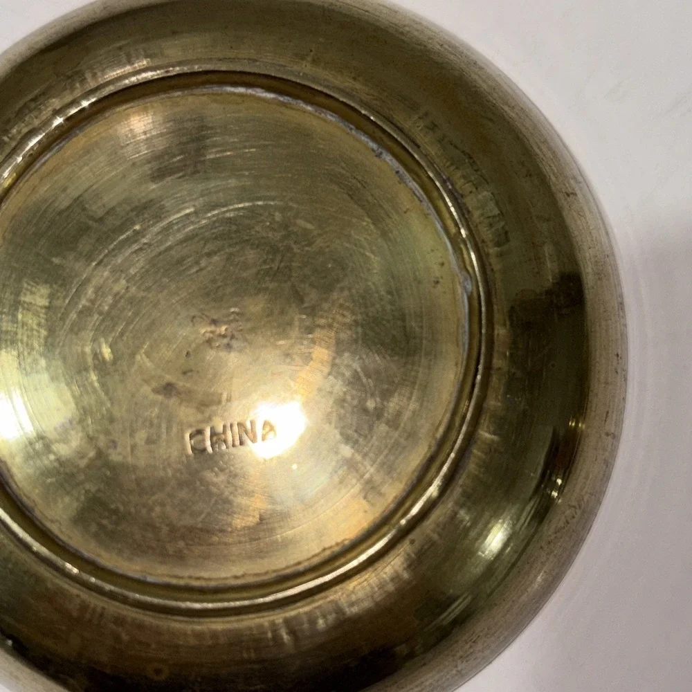 Vintage Chinese Marked Solid Brass 3.5